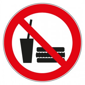Aufkleber Verbotszeichen Essen und Trinken verboten