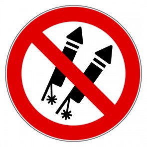 Aufkleber Verbotszeichen Feuerwerk verboten