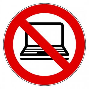 Verbotsschild Laptop verboten · selbstklebend