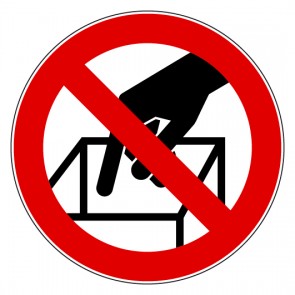 Aufkleber Verbotszeichen In die Schüttung greifen verboten