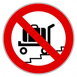 Verbotsschild Rolltreppe mit Gepäckwagen verboten