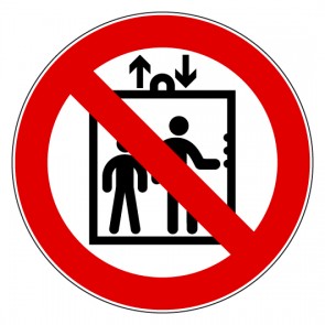 Verbotsschild Personenbeförderung im Aufzug verboten