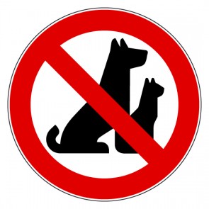 Verbotsschild Hunde verboten Draußen bleiben