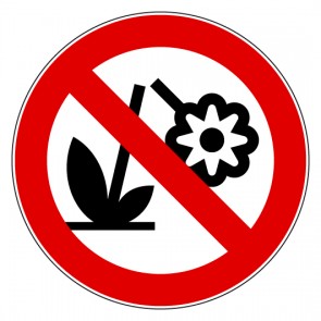 Aufkleber Verbotszeichen Blumen pflücken verboten | stark haftend