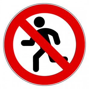 Verbotsschild Rennen Laufen verboten
