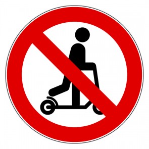 Aufkleber Verbotszeichen Roller fahren verboten