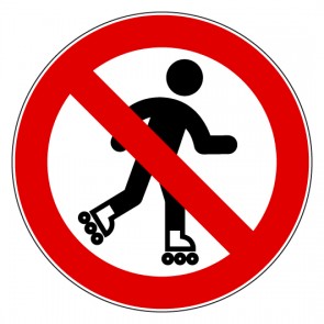 Aufkleber Verbotszeichen Rollschuh laufen verboten | stark haftend