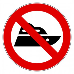 Aufkleber Verbotszeichen Boot fahren verboten | stark haftend