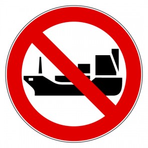 Aufkleber Verbotszeichen Für Schiffe fahren verboten