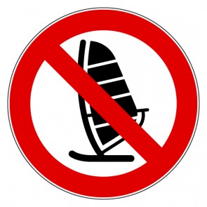 Verbotsschild Wind Surfen verboten · selbstklebend