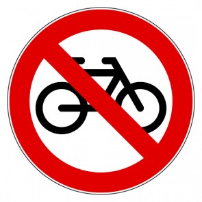 Aufkleber Verbotszeichen Fahrräder verboten