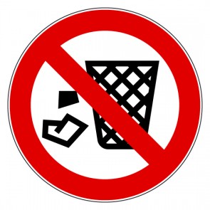 Aufkleber Verbotszeichen Müll einfüllen verboten