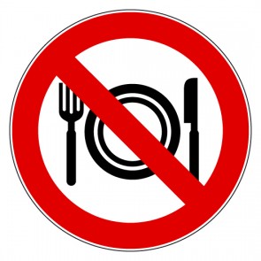 Aufkleber Verbotszeichen Essen und Trinken verboten | stark haftend