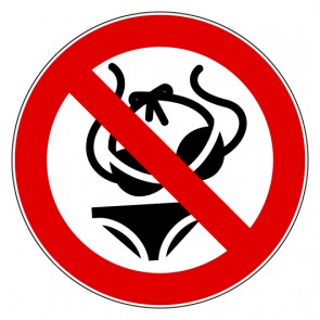 Verbotsschild Bikini verboten