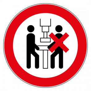 Verbotszeichen Maschine darf nur von einer Person bedient werden · MAGNETSCHILD