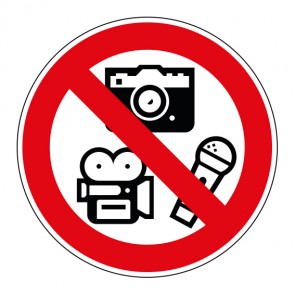 Aufkleber Verbotszeichen Verbot von Bild- und Tonaufnahmen