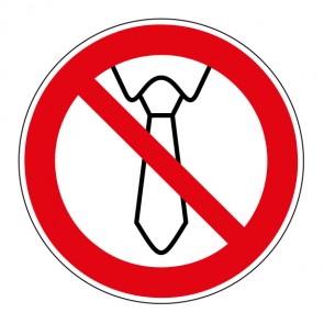 Aufkleber Verbotszeichen Bedienung mit Krawatte verboten · DIN_4844-2_D-P027 | stark haftend