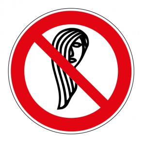 Verbotszeichen Bedienung mit langen Haaren verboten · DIN_4844-2_D-P029 · MAGNETSCHILD