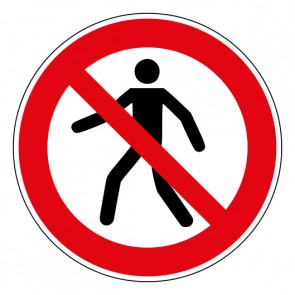 Aufkleber Verbotszeichen Für Fußgänger verboten · ISO_7010_P004 | stark haftend
