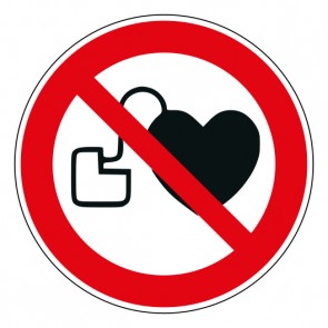 Aufkleber Verbotszeichen Kein Zutritt für Personen mit Herzschrittmachern oder implantierten Defibrillatoren · ISO 7010 P007