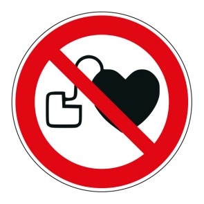 Aufkleber Verbotszeichen Kein Zutritt für Personen mit Herzschrittmachern oder · ISO_7010_P007 | stark haftend