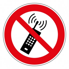 Fußbodenaufkleber Verbotszeichen Eingeschaltete Mobiltelefone verboten · ISO 7010 P013