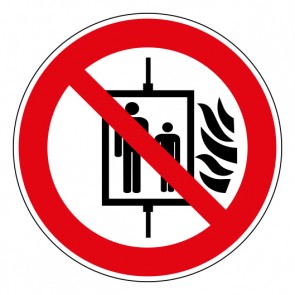 Verbotszeichen Aufzug im Brandfall nicht benutzen · ISO_7010_P020 · MAGNETSCHILD