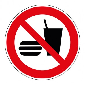 Aufkleber Verbotszeichen Essen und Trinken verboten · ISO_7010_P022
