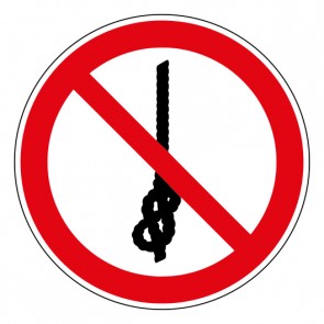 Aufkleber Verbotszeichen Knoten von Seilen verboten · ISO_7010_P030 | stark haftend