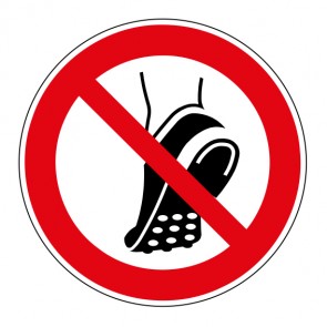 Aufkleber Verbotszeichen Metallbeschlagenes Schuhwerk verboten · ISO_7010_P035
