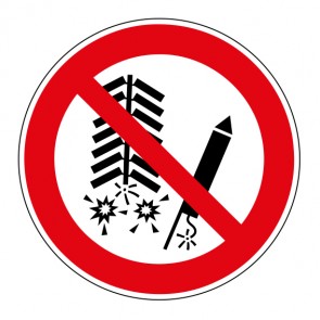 Fußbodenaufkleber Verbotszeichen Feuerwerk zünden verboten · ISO_7010_P040