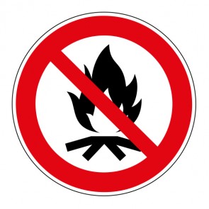 Aufkleber Verbotszeichen Lagerfeuer verboten · ISO_7010_P045