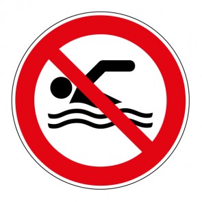 Aufkleber Verbotszeichen Schwimmen verboten· ISO_7010_P049 | stark haftend