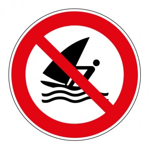 Verbotsschild Windsurfen verboten · ISO_7010_P054 · selbstklebend
