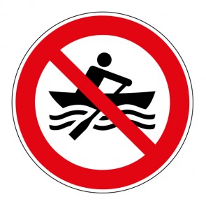 Aufkleber Verbotszeichen Muskelbetriebene Boote verboten · ISO_7010_P055