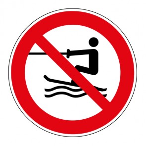 Verbotsschild Wasserski-Aktivitäten verboten · ISO_7010_P058