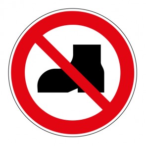 Aufkleber Verbotszeichen Tragen von Straßenschuhen verboten · ISO_7010_P060