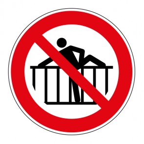 Verbotsschild Barriere übersteigen verboten · ISO_7010_P071