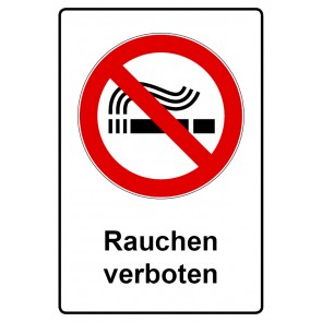 Aufkleber Verbotszeichen Piktogramm & Text deutsch · Rauchen verboten (Verbotsaufkleber)
