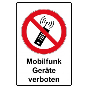 Schild Verbotszeichen Piktogramm & Text deutsch · Mobilfunk Geräte verboten | selbstklebend (Verbotsschild)