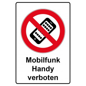 Schild Verbotszeichen Piktogramm & Text deutsch · Mobilfunk Handy verboten | selbstklebend (Verbotsschild)