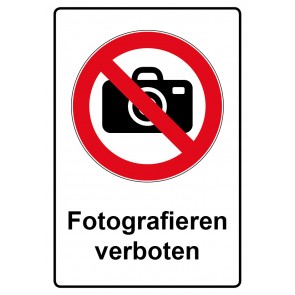 Schild Verbotszeichen Piktogramm & Text deutsch · Fotografieren verboten | selbstklebend (Verbotsschild)