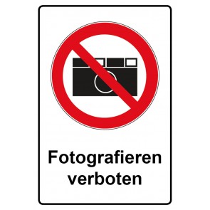 Schild Verbotszeichen Piktogramm & Text deutsch · Fotografieren verboten (Verbotsschild)