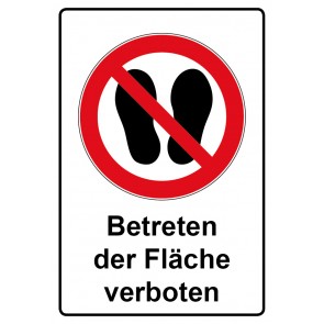 Aufkleber Verbotszeichen Piktogramm & Text deutsch · Betreten der Fläche verboten | stark haftend