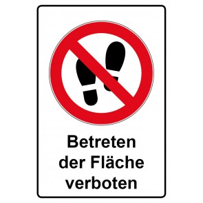 Aufkleber Verbotszeichen Piktogramm & Text deutsch · Betreten der Fläche verboten (Verbotsaufkleber)