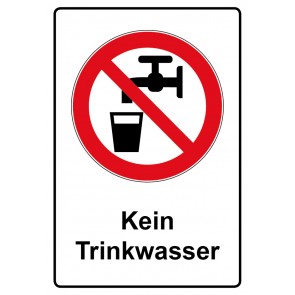 Schild Verbotszeichen Piktogramm & Text deutsch · Kein Trinkwasser | selbstklebend (Verbotsschild)