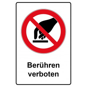 Aufkleber Verbotszeichen Piktogramm & Text deutsch · Berühren verboten | stark haftend (Verbotsaufkleber)