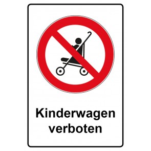 Schild Verbotszeichen Piktogramm & Text deutsch · Kinderwagen verboten | selbstklebend (Verbotsschild)