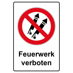 Aufkleber Verbotszeichen Piktogramm & Text deutsch · Feuerwerk verboten | stark haftend (Verbotsaufkleber)