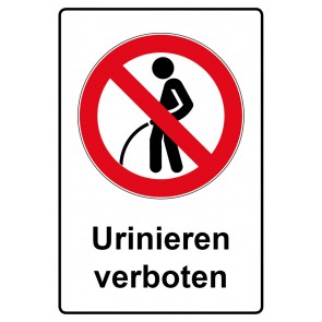 Schild Verbotszeichen Piktogramm & Text deutsch · Urinieren verboten (Verbotsschild)